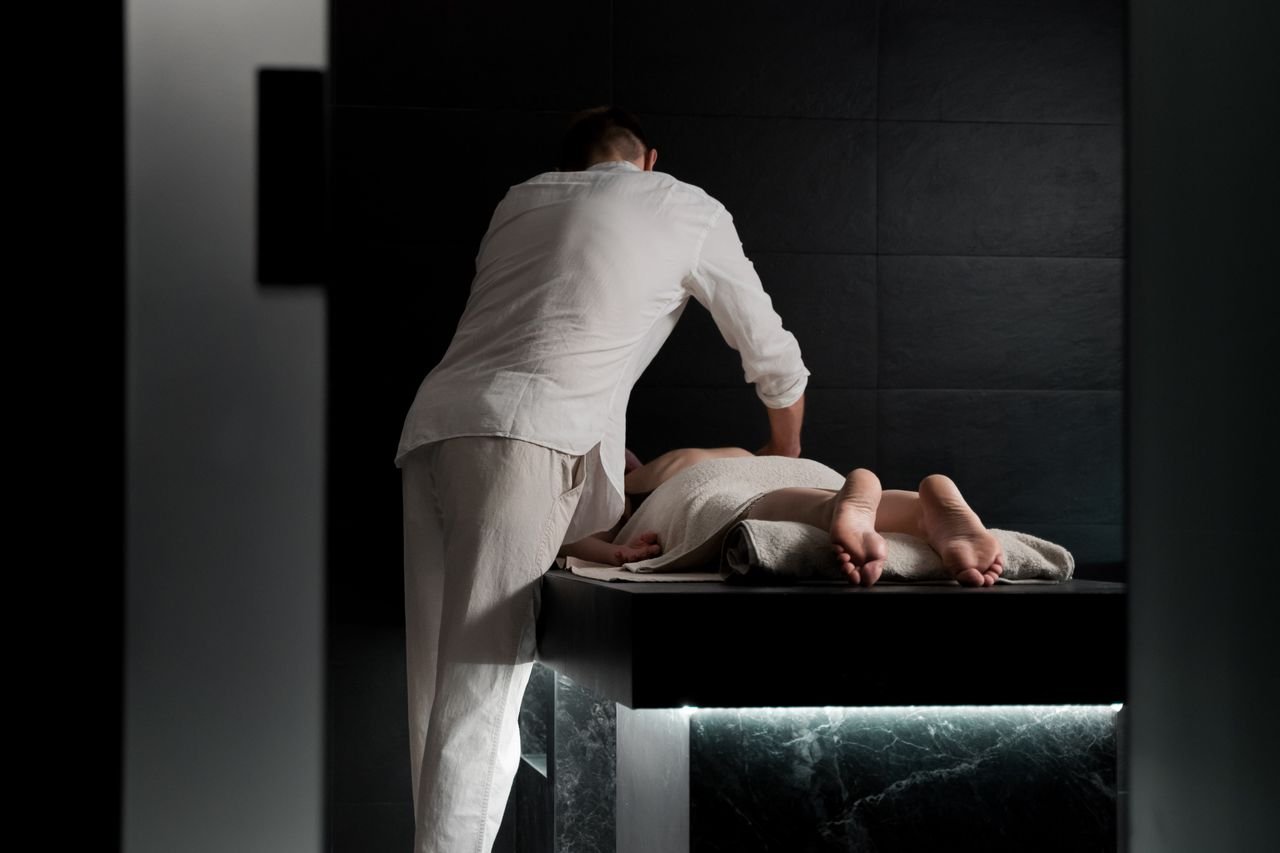A relaxing massage in a spa setting focusing on soothing therapy and wellbeing.